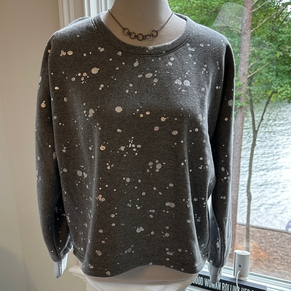 Splendid Metallic Splatter Sweatshirt, Soft, loose & Boxy, Medium, NWOT - Picture 1 of 10